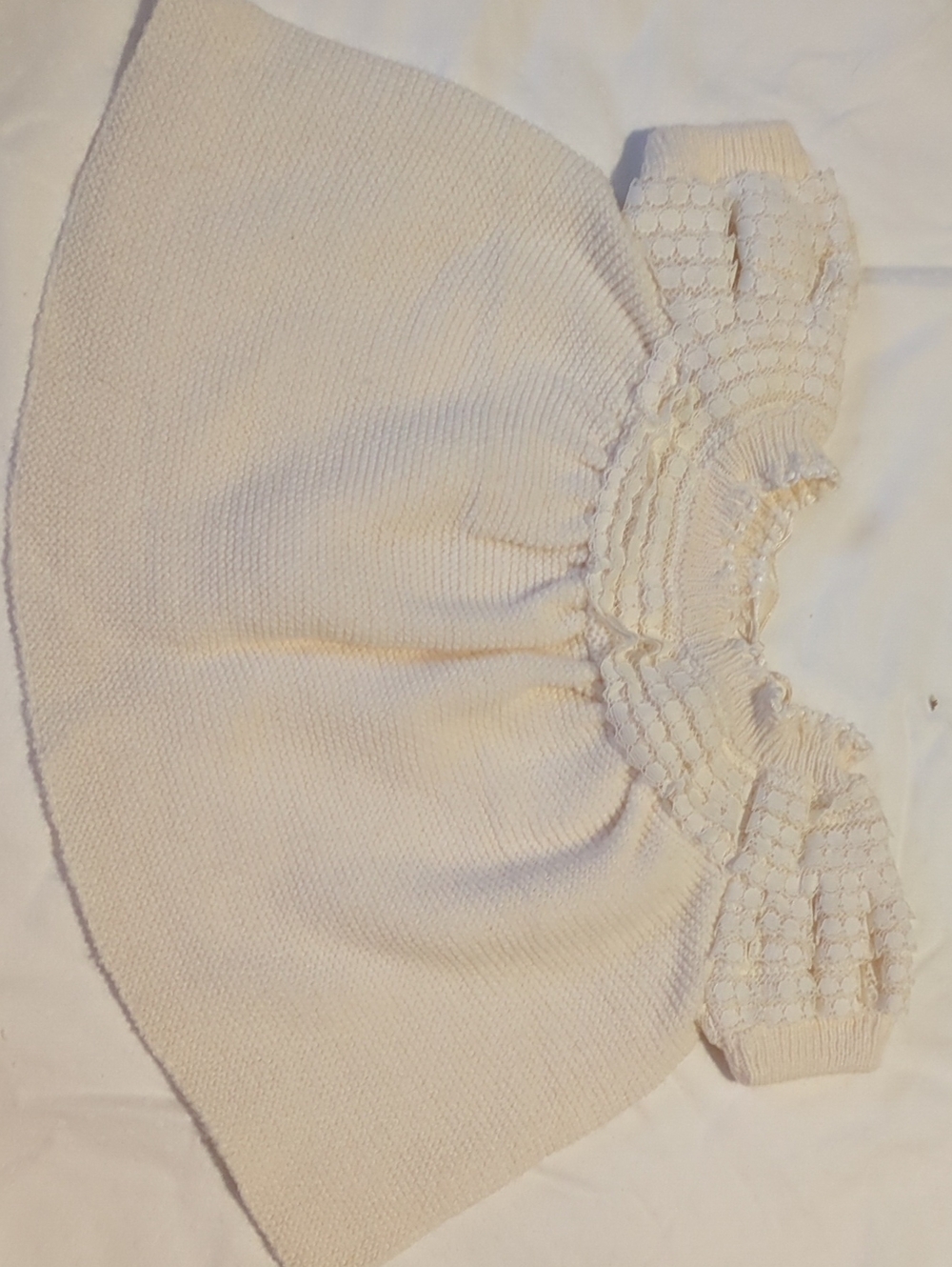 Vintage Renzo's Imports Cream Knit Baby/Toddler Cardigan/Dress